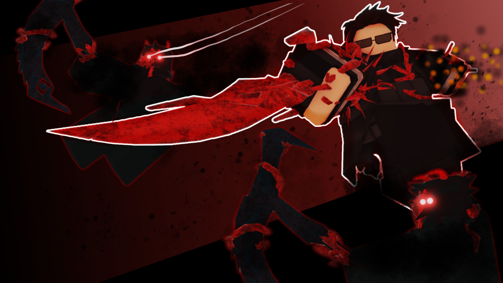 Finished thumbnail with outlines, glow and particle effects